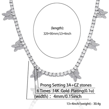 Butterfly tennis chain 4mm is a custom jewelry item with fast reliable shipping